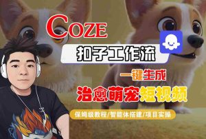 COZE扣子工作流一键生成治愈萌究短视频,保姆级教程-智能体搭建-项目实操-21资源库