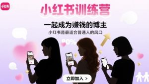 小红书训练营一起成为賺钱的博主，小红书是最适合普通人的风口-21资源库