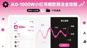 从0-1000W小红书爆款算法全攻略，时长1.5小时，干货满满-21资源库