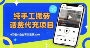 纯“手工搬砖”话费会员代充项目,零门槛小白也可以日入2张+,工作室可以复制扩大-21资源库