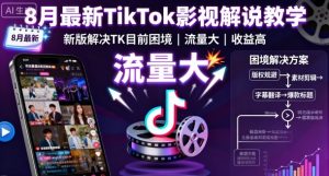 8月最新TikTok影视解说教学，新版解决TK目前困境，流量大，收益高-21资源库