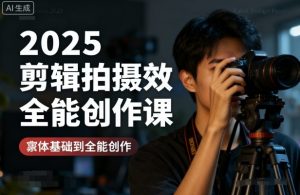 2025剪辑拍摄特效全能创作课，零基础到全能创作-21资源库