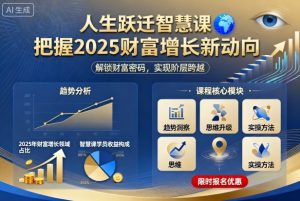 人生跃迁智慧课，把据2025财富增长新动向-21资源库