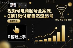 视频号电商起号全案课,0到1微付费自然流起号-21资源库