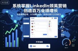 系统掌握LinkedIn领英营销，创造百万业绩增长，从思维到获客，从沟通到成交，系统化提升外贸能力-21资源库