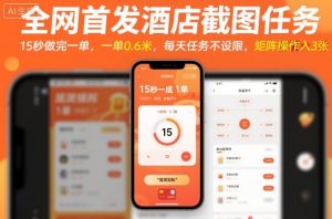 全网首发酒店截图任务,15秒做完一单,一单0.6米,每天任务不设限,矩阵操作日入3张【揭秘】-21资源库