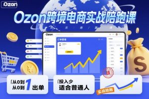 Ozon跨境电商实战陪跑课，教你从0到1出单，投入少适合普通人-21资源库
