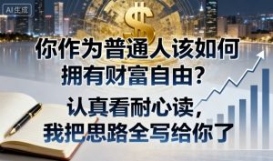 付费文章：你作为普通人该如何拥有财富自由？认真看耐心读，我把思路全写给你了-21资源库