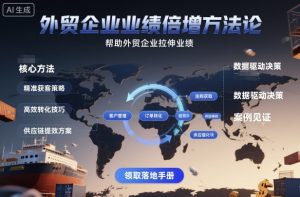 外贸企业业绩倍增方法论,帮助外贸企业拉伸业绩-21资源库