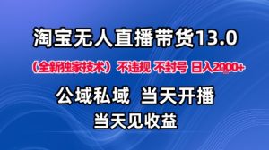 淘宝无人直播13.0,公域私域技术,不封号,不违规布局下半年旺季赛道,日入1K+(独家技术)【揭秘】-21资源库