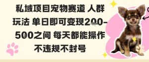 私域宠物项目赛道人群玩法单日即可变现2-5张之间每天都能操作不违规不封号-21资源库
