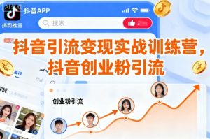 抖音引流变现实战训练营，抖音创业粉引流-21资源库