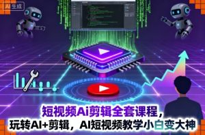 短视频Ai剪辑全套课程，玩转AI+剪辑，AI短视频教学小白变大神-21资源库