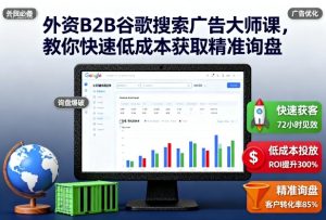 外资B2B谷歌搜索广告大师课，教你快速低成本获取精准询盘-21资源库