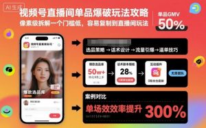 视频号直播间单品爆破玩法攻略,像素级拆解一个门槛低,容易复制到直播间玩法-21资源库