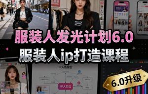 服装人发光计划6.0,服装人ip打造课程,文案创富篇-生活圈写作篇-客户思维篇-专业圈写作篇-技能实操篇-公域获客篇-21资源库