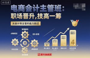 电商会计主管班，职场晋升，技高一筹-21资源库