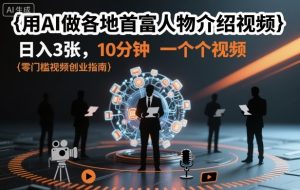 用AI做各地首富人物介绍视频，日入3张，10分钟一个视频-21资源库