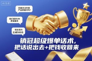 销冠超级爆单话术，把话说出去+把钱收回来-21资源库
