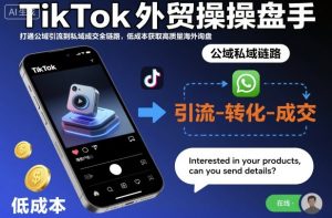 TikTok外贸操盘手，打通公域引流到私域成交全链路，低成本获取高质量海外询盘-21资源库