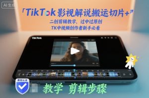 TikTok影视解说搬运切片+二创剪辑教学，过中过原创，TK中视频创作者新手必看-21资源库