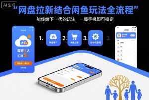 网盘拉新结合闲鱼玩法全流程，能传给下一代的玩法，一部手机即可搞定（附入口渠道以及实操教程）-21资源库