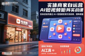 实体商家自运营AI短视频矩阵实战课,实体店如何通过AI+短视频实现引流拓客、团购增量-21资源库