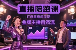 直播陪跑课,金牌主播自然流打爆直播间,复制高变现玩法-21资源库