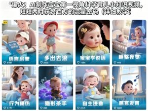 爆火！AI制作宝宝第一视角科学育儿小知识视频，短短两月获赞百万的流量密码（详细教学）-21资源库