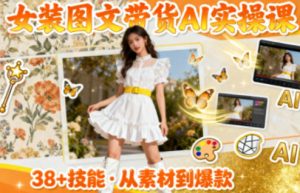 女装图文带货的AI实操课,覆盖38个实用技能,快速提升素材制作效率-21资源库