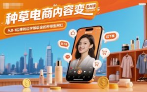 种草电商内容变现系列课，从0-1边賺钱边学做吸金的种草型网红-21资源库