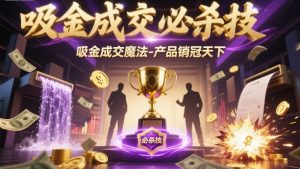 吸金成交必杀技，吸金成交魔法-产品销冠天下-21资源库