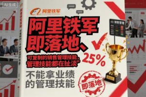 阿里铁军即落地、可复制的销售管理技能，不能拿业绩的管理技能都在扯淡-21资源库