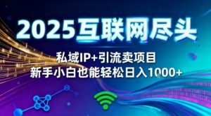 2025网创尽头王炸项目!私域IP+精准引流,新手小白在家躺賺日入1k,零经验也能上手【揭秘】-21资源库