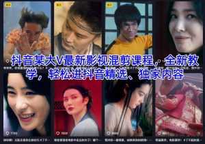 抖音某大V最新影视混剪课程，全新教学，轻松进抖音精选、独家内容-21资源库