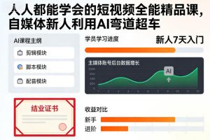 人人都能学会的短视频全能精品课,自媒体新人利用AI弯道超车-21资源库