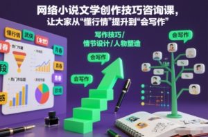 网络小说文学创作技巧咨询课,让大家从“懂行情”提升到”会写作”的高度-21资源库