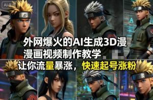 外网爆火的AI生成3D漫画视频制作教学,让你流量暴涨,快速起号涨粉!-21资源库