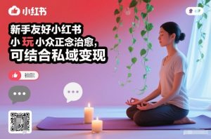 新手友好小红书小众正念治愈,玩法简单,可结合私域变现-21资源库