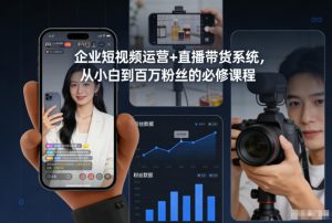 企业短视频运营+直播带货系统，从小白到百万粉丝的必修课程-21资源库