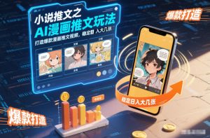 小说推文之AI漫画推文玩法，打造爆款漫画推文视频，稳定日入大几张-21资源库