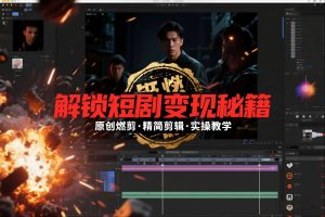 短剧拉新之原创燃剪精简剪辑实操课，解锁短剧变现秘籍-21资源库