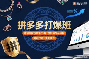 拼多多打爆班原创高阶技术第53期，拼多多饰品项目-21资源库