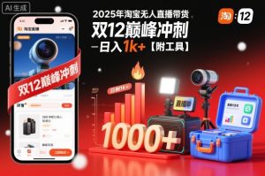 2025年淘宝无人直播带货,冲刺双12,日入1k+【附工具】【揭秘】-21资源库
