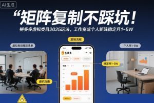矩阵复制不踩坑!拼多多虚拟类目2025玩法,工作室或者个人矩阵稳定月1-5W【揭秘】-21资源库
