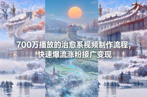 700万播放的治愈系视频制作流程,快速爆流涨粉接广变现-21资源库