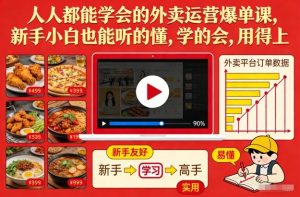 人人都能学会的外卖运营爆单课，新手小白也能听的懂，学的会，用得上-21资源库