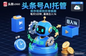 头条号AI托管，我存视频到你草稿箱，每天5分钟，最高日入1k【揭秘】-21资源库