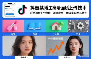 抖音某博主视频高清画质上传技术，技术适合各个领域，清晰度高，播放量自然不会少-21资源库