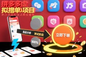 拼多多虚拟撸单项目，跳过选品和测试直接撸单-21资源库